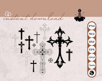 Cross svg file/ Cross clipart/ Crosses svg file/ Halloween svg/ Christian svg/ Catholic svg/ Cross silhouette/ Cross cricut/ Cross cut file