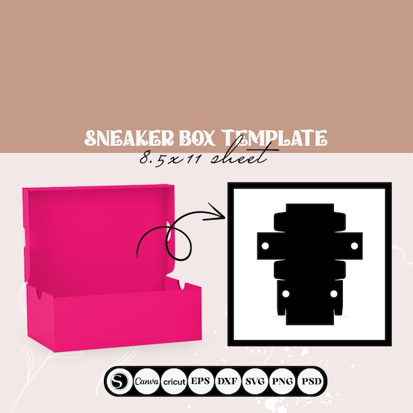 Shoes Box Template, Sneaker Box Template, Mini Shoe Box SVG Template, Shoes Box  Instant Download