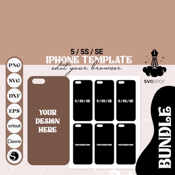 iPhone 5, 5S SVG, iPhone template, Phone Case  Template, iPhone Case SVG, Phone Case Design Iphone 5, 5S, 5 SE Template Pack