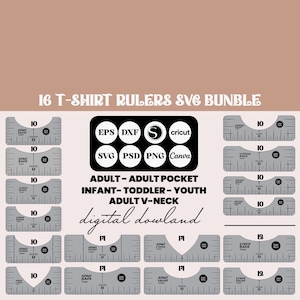 T Shirt Alignment Tool SVG, T-shirt Ruler Guide Printable, T-shirt