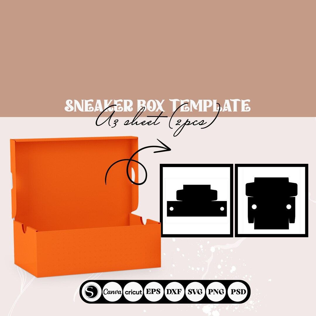 Shoes Box Template, Sneaker Box Template, Mini Shoe Box SVG Template