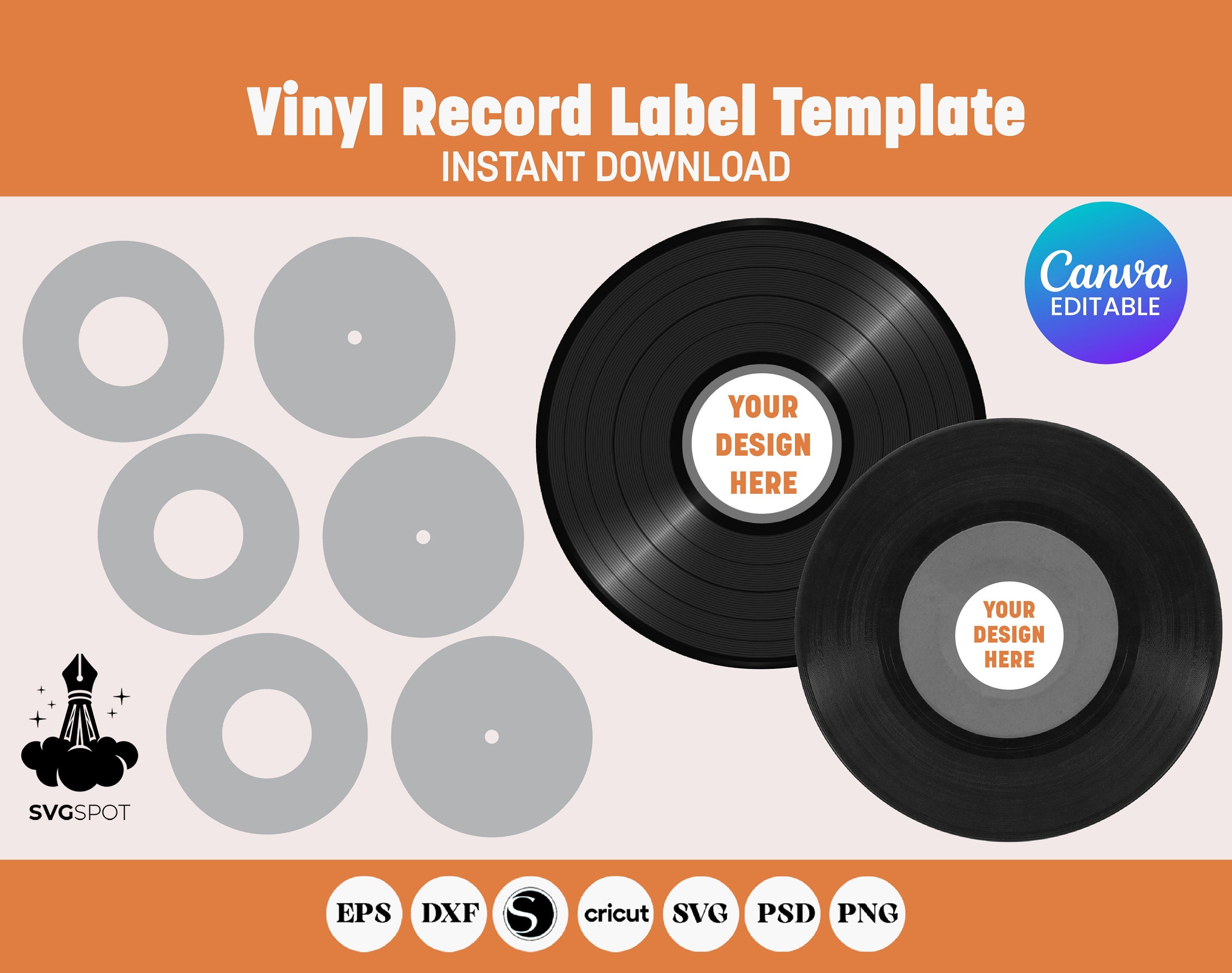 Vinyl Records With Plain White Matte Labels for Crafting, Wall Decor,  Invitations, Wedding Guest Book, Printable Labels 12 Inch Records 