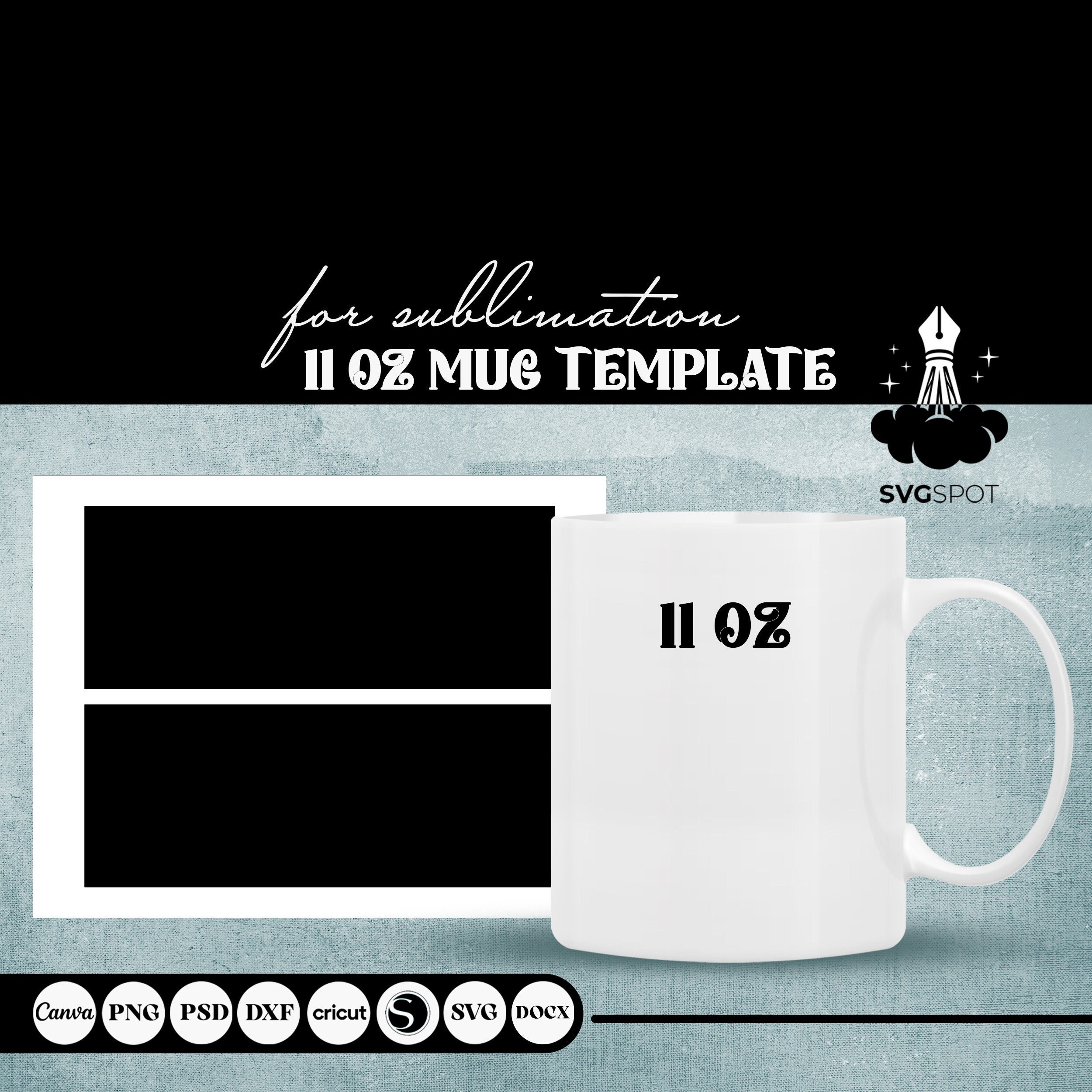 11oz Mug Wrap Template Svg, Mug Template Svg,mug Svg,cricut Mug Press Template,full Mug Wrap