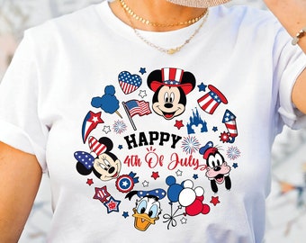 Disney With Mickey and Friends T-Shirt, Happy Disney 4th Of July Shirt, Disney American Shirt, Mickey Mouse 4th Of July Shirt  OF393