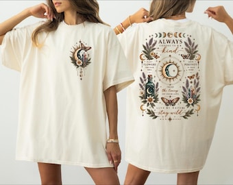 Boho Moon Shirt, Spiritual Nature Graphic Tee, Stay Wild Positive Quote Shirt, Celestial Floral Shirt, Gift For Her,AS-2706