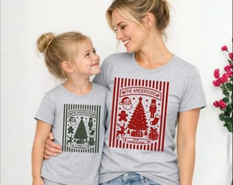 Custom Christmas Family Name Shirt, Personalized Holiday Christmas, Matching Family Christmas Shirts,Christmas Gift,AS-2712