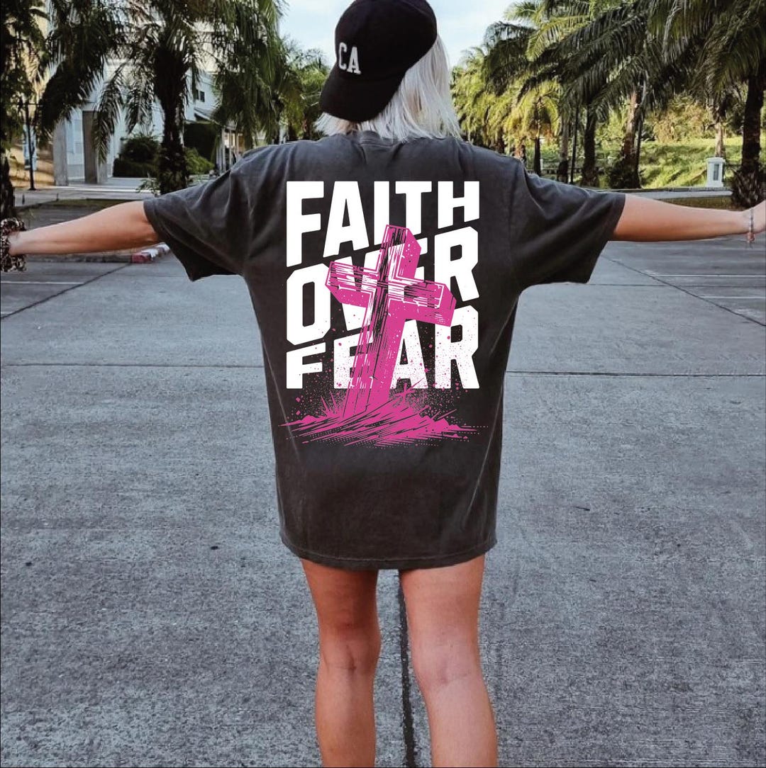 Comfort Colors %100 Cotton Faith Over Fear Bible Verse for Christian ...