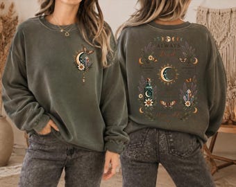 Boho Moon Sweatshirt, Celestial Spiritual Crewneck, Stay Wild Nature Pullover, Cozy Fall Outfit,AS-2706