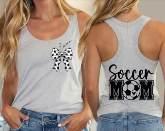 Soccer Mom Tank Top, Custom Soccer Shirt, Personalized Team Mom Gift, Game Day Apparel, Summer Sports Outfit,AS-2700