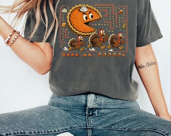 Funny Pumpkin Pie Shirt – Thanksgiving Turkey Family Tee, Cute Fall Food Graphic Sweatshirt, Autumn Humor Holiday Outfit,AS-2559