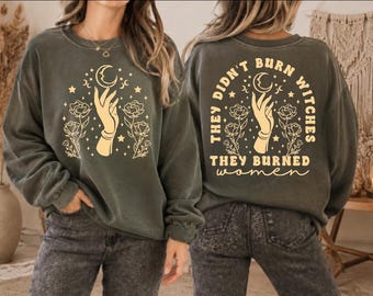 Gothic Witch Crewneck, Moon Phase Sweatshirt, Witch Aesthetic Sweater, Spooky Season Gift For Her,BEL45