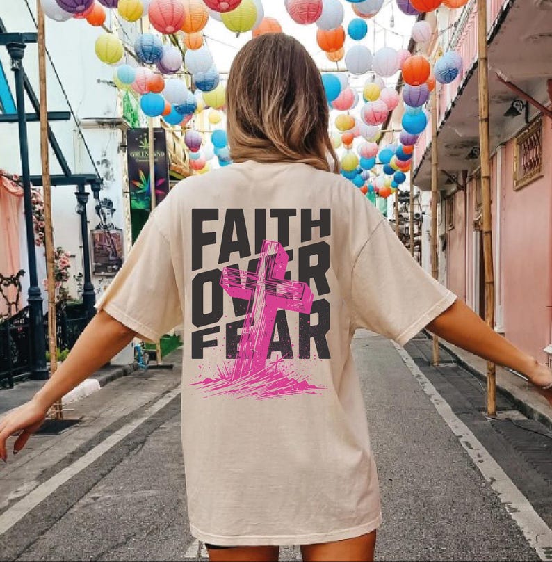 Comfort Colors %100 Cotton Faith Over Fear Bible Verse for Christian ...