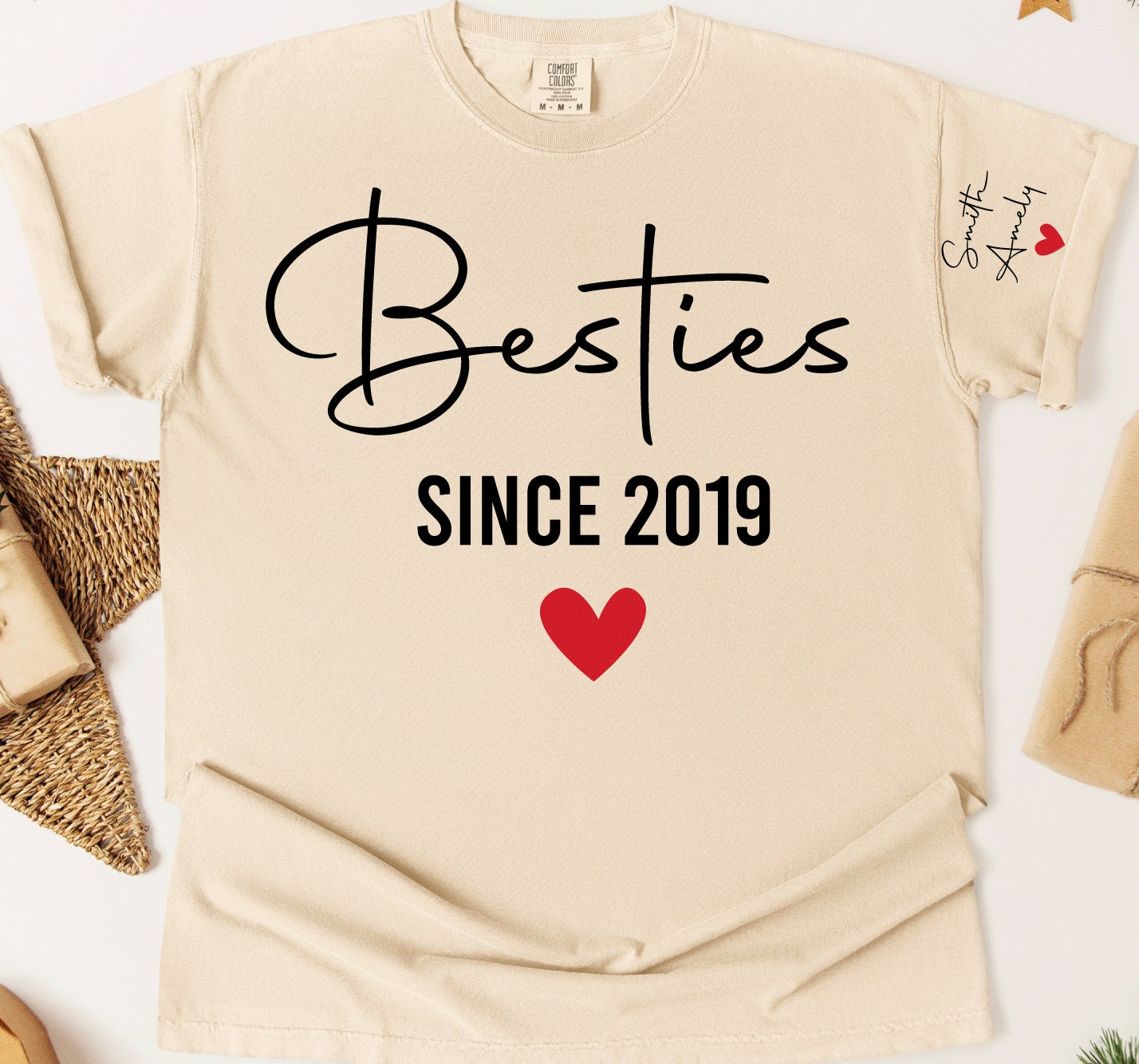 Custom Besties Shirt, Custom Best Friend Gift Shirt, Best Friend Birthday Gift T-Shirt, Personalized Besties Shirt, Oversize Shirt, OF871