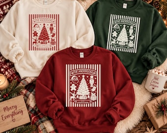 Personalized Christmas Sweatshirt, Custom Family Name Crewneck, Matching Holiday Shirts, Xmas Gift Idea,AS-2712