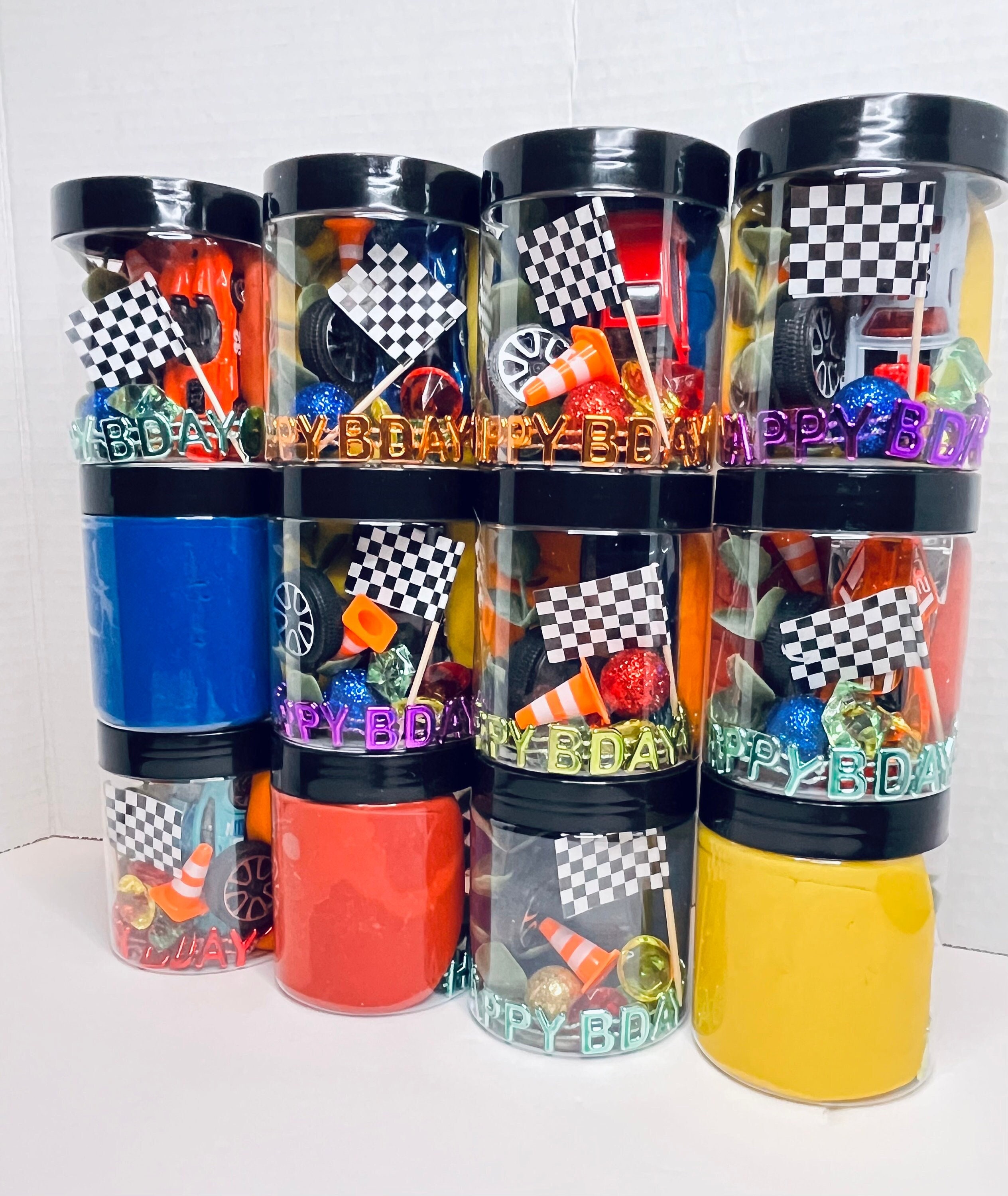 RACE CAR Party Favor | Racing Birthday Favor | Race Car Theme Party | Back to School Favor | Racing Car Party | Race Car Playdough Favors