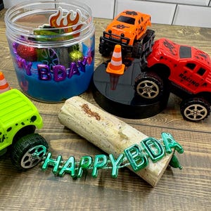 MONSTER TRUCK Birthday Playdough Favors | Truck Birthday Party | Kids Birthday | Monster Truck Party | Sensory Playdoh | Kid Party Favors
