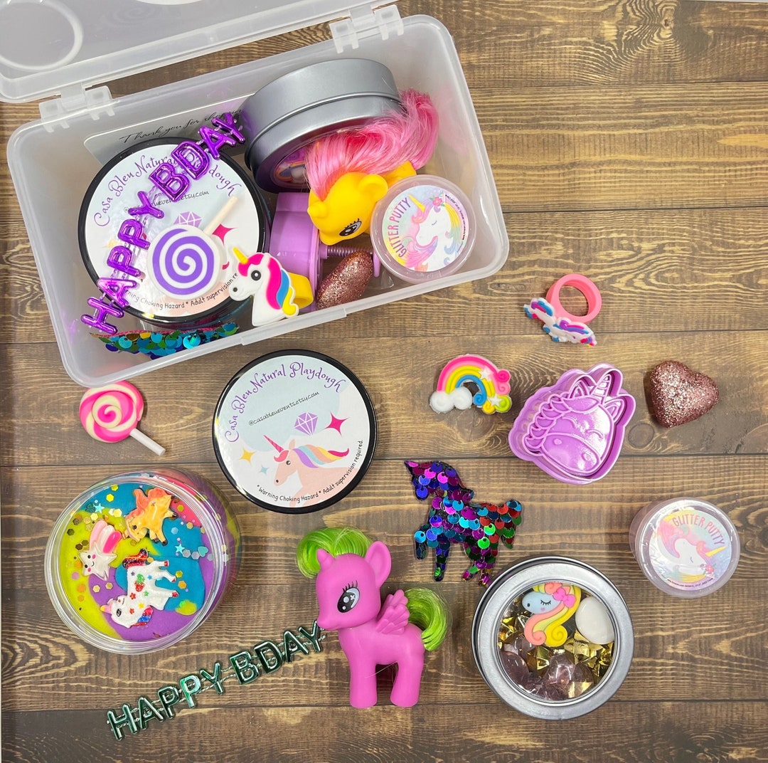 Unicorn Playdough Kit Unicorn Play Dough Little Girl Sensory Box ...