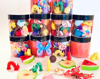 THE HUNGRY Caterpillar Inspired Playdough | Play Dough Jar | Toddler Birthday Favor | End of School Year Gift | Sensory Jar