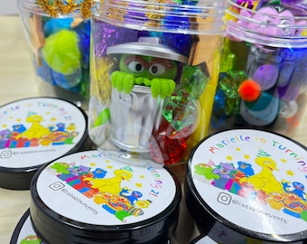 SESAME Playdough | Goodie Bags | Elmo | Play Dough Jar | Kids Parties | Cookie Monster | Sensory PlayDoh | Birthday Favor | Big Bird