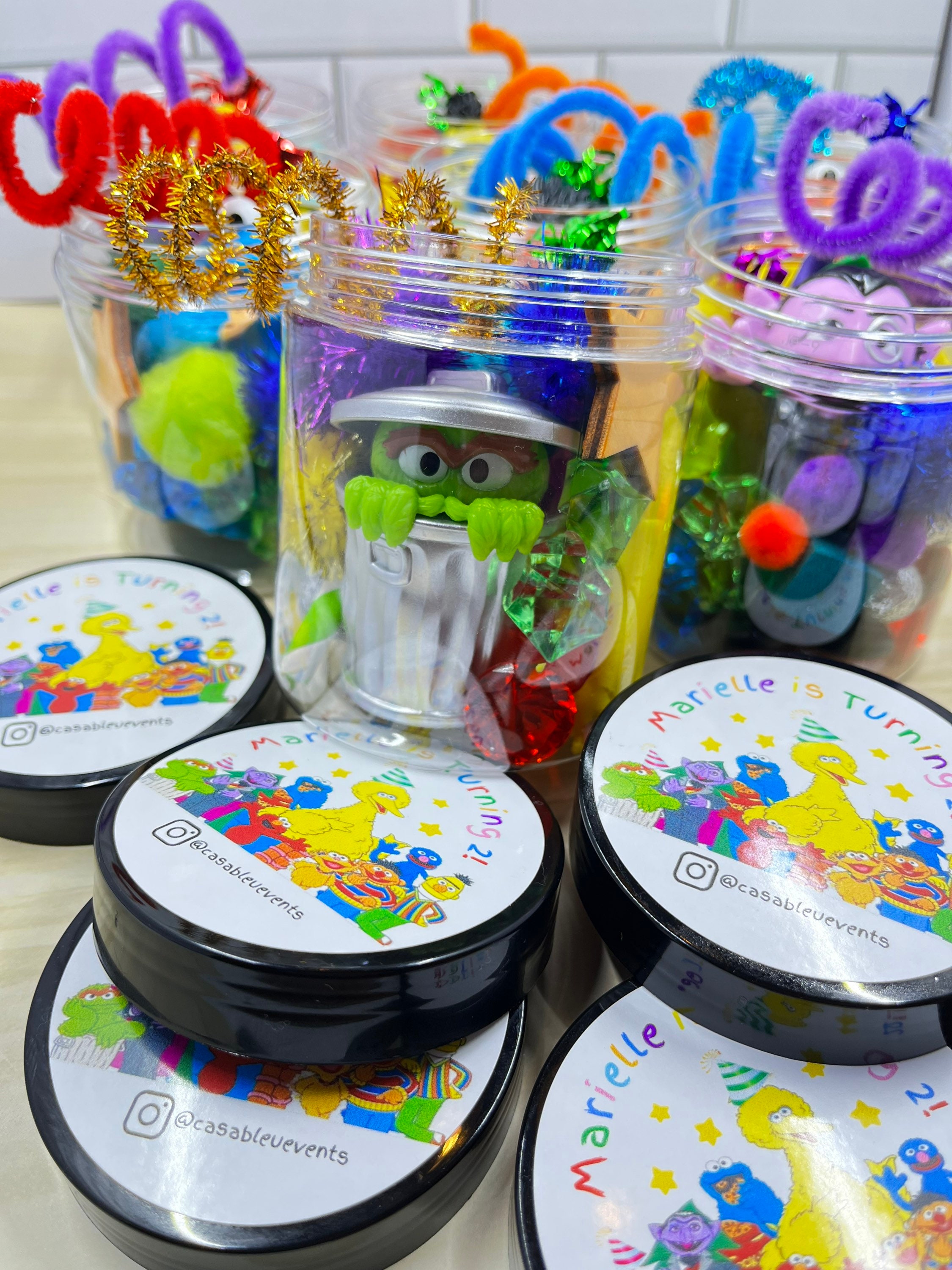 Make your own goodie bag. Kids can decorate party bags with sesame street  stickers/characters and f…