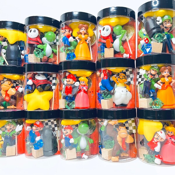 MARIO Favor | Play Dough Jar | Birthday Favor | Kids Birthday | Mario Party | Sensory Playdoh | Luigi | Class Goodie Bags | Playdough | Star