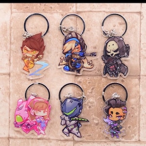 Overwatch clear Acrylic Keyring - keychain Video game Animation characters