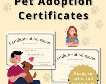 Forever Home Pet Adoption Certificate – Printable Keepsake Gift for Pets