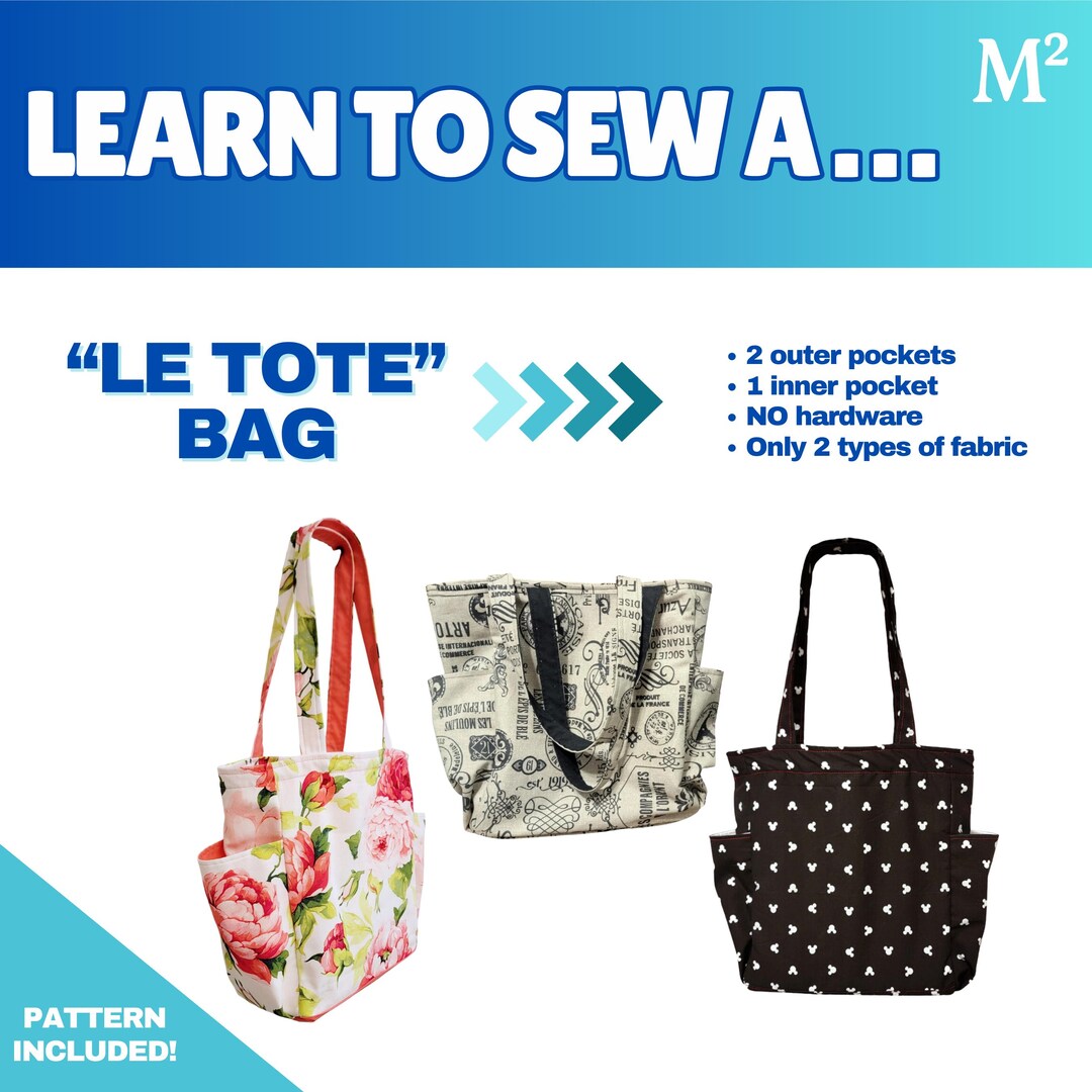 Tote Step File Le Tote Bag Sewing Pattern: Step-by-step Guide (PDF Download) - Etsy
