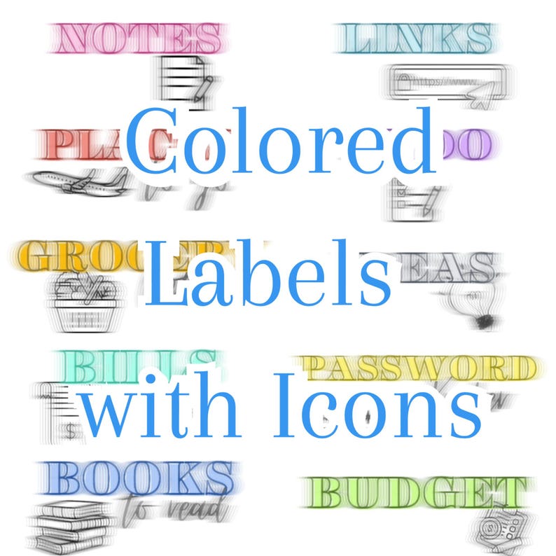Google Notes Labels | Digital | Customize | Icons | Save | Download - Etsy