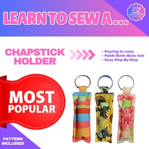 Digitaal | naaien | patroon | hoe | PDF | downloaden | Een chapstickhouder voor een sleutelhanger maken | PATROON INBEGREPEN