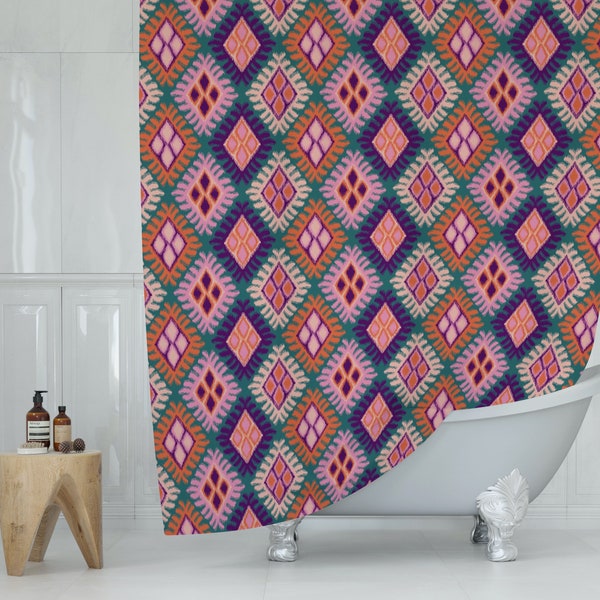 Ikat Shower Curtain Etsy
