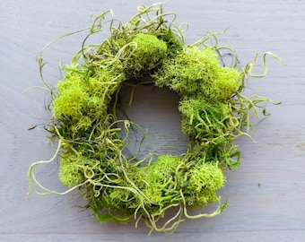 Dried Moss Handcrafted Mini Wreaths, Candle Ring Table Centerpieces for Spring Decor, Bridal Shower Wedding Favors, Cottagecore Aesthetic