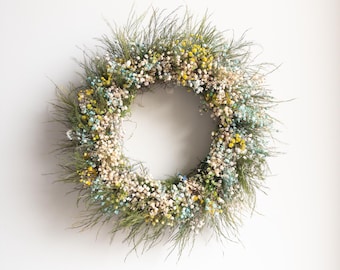 Spring Preserved Gypsophila Wreath, Easter Baby's Breath Door Decor, Cottagecore