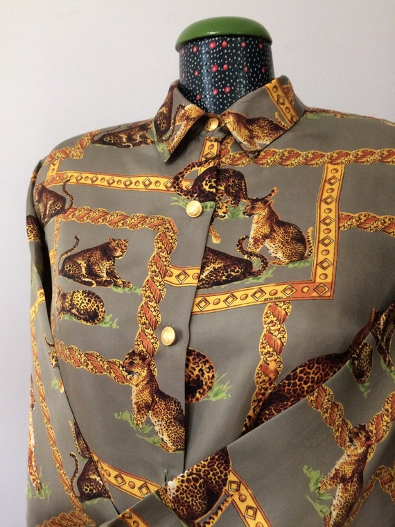 Vintage Otto Kern Festival Pure Silk Shirt Blouse… - image 2