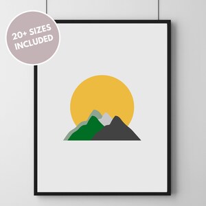 Mountain Phase I Printable Wall Art, Abstract, Minimalist, Nature, Simple, High Quality file, Office, Home