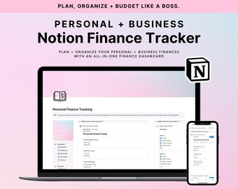 Notion Finance Tracker / Budget Tracker / Panel de finanzas / Presupuesto digital / Rastreador de gastos / Plantilla de planificador de presupuesto, Presupuesto personal