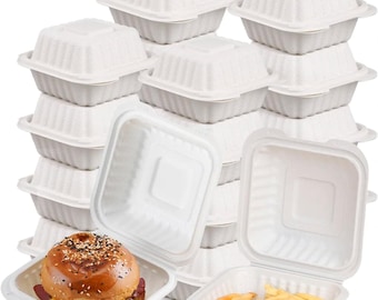 X PACK Heavy-Duty Plastic Clamshell Takeout Containers Disposable, Microwave-Safe, Hinged Lid, Perfect for Restaurants, Parties/Food Trucks