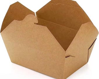 X PACK Choice Kraft Microwavable Folded Paper Take-Out Container - Premium Quality Food Storage Container for Restaurants,Bakeries, Catering