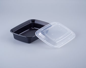 32 oz Reusable Meal Prep Containers, Microwave Safe Food Containers, Disposable Plastic lunch Box, BPA Free - Dishwasher & Freezer Safe