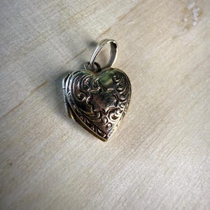 Solid Gold Heart Locket 10k Gold Engraved Design
