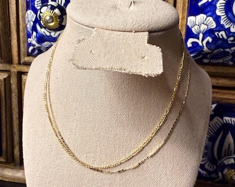 Solid Gold Fígaro, Mariner Link Necklace Chain (Choice) 10k Yellow Gold