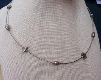 Silpada Vintage Necklace Floating Nugget Liquid Silver Links Sterling Silver 16inch