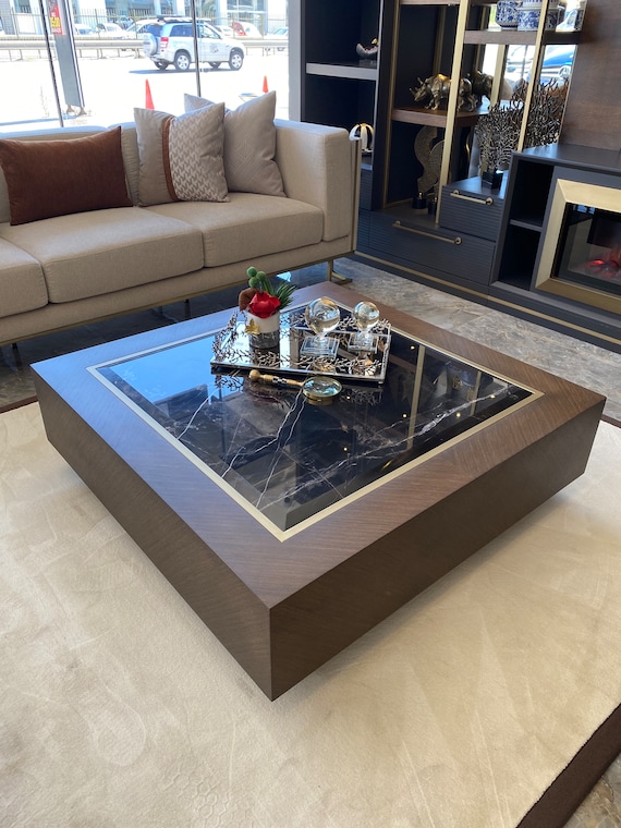 Square center table with glass top online