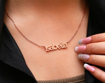 Gepersonaliseerde naamketting, zilveren naamketting, gouden naamketting, aangepaste naamketting voor vrouwen, naamsieraden, kerstcadeau voor haar