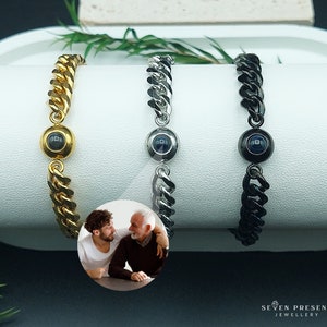 Photo Projection Bracelet, Charm Picture Bracelet, Mother's Day Gift, Personalized Photo Bracelet, Photo Jewelry, Birthday Gift for Him/Her zdjęcie 1