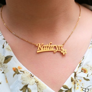Personalized Name Necklace, Cursive Name Necklace, Gold Name Necklace for Women, Custom Name Jewelry for Mothers, Birthday Gift for Her,