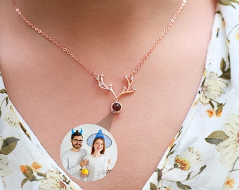 Personalized Projection Photo Necklace, Photo Necklace for Women, Photo Pendant, Custom Photo Jewelry for Mom, Christmas Gift for her