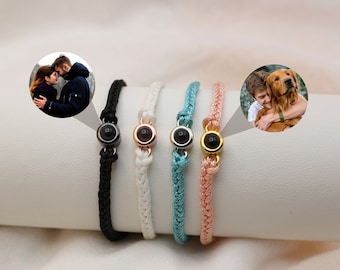 Personalized Photo Bracelet, Projection Charm Bracelet, Custom Picture Bracelet for Couple, Mother's Day Gift for MAMA, Mom Anniversary Gift