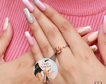 Anillo de proyección de fotos personalizado, anillo con foto conmemorativa personalizada, joyería con imagen interior para ella, regalo de aniversario para mamá, regalo de cumpleaños