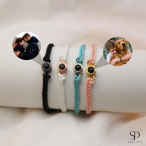 Personalized Photo Bracelet, Projection Charm Bracelet, Custom Picture Inside Bracelet for Him/Her, Birthday Gift for Mom, Couple Matching